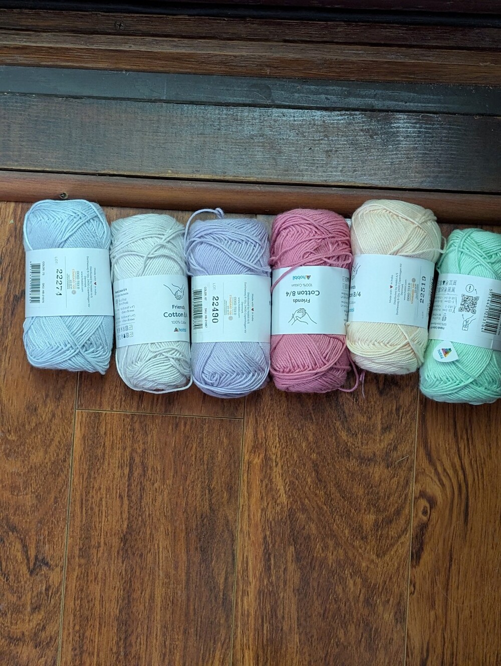 Yarn Bundle Set Hobbii Friends 100% Cotton 6 Skeins Colorful Knit Or Crochet-NEW